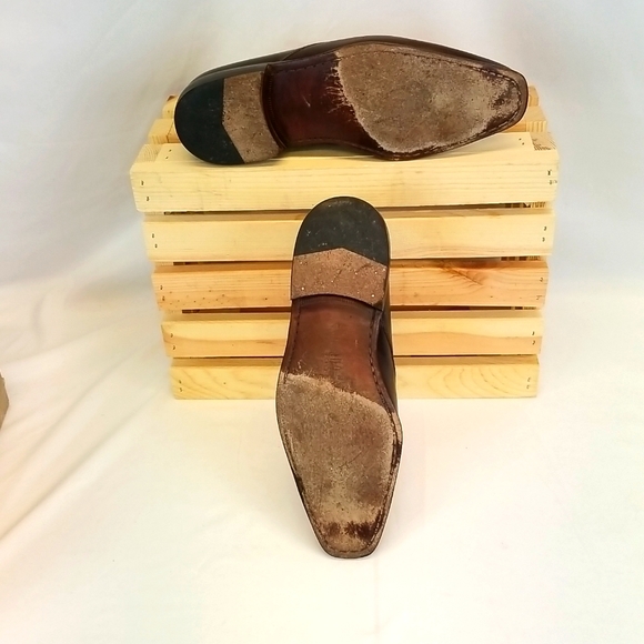 BELVEDERE ITALIAN MADE BROWN LIZARD SKIN DRESS SHOES. SIZE 10 D - Picture 7 of 8